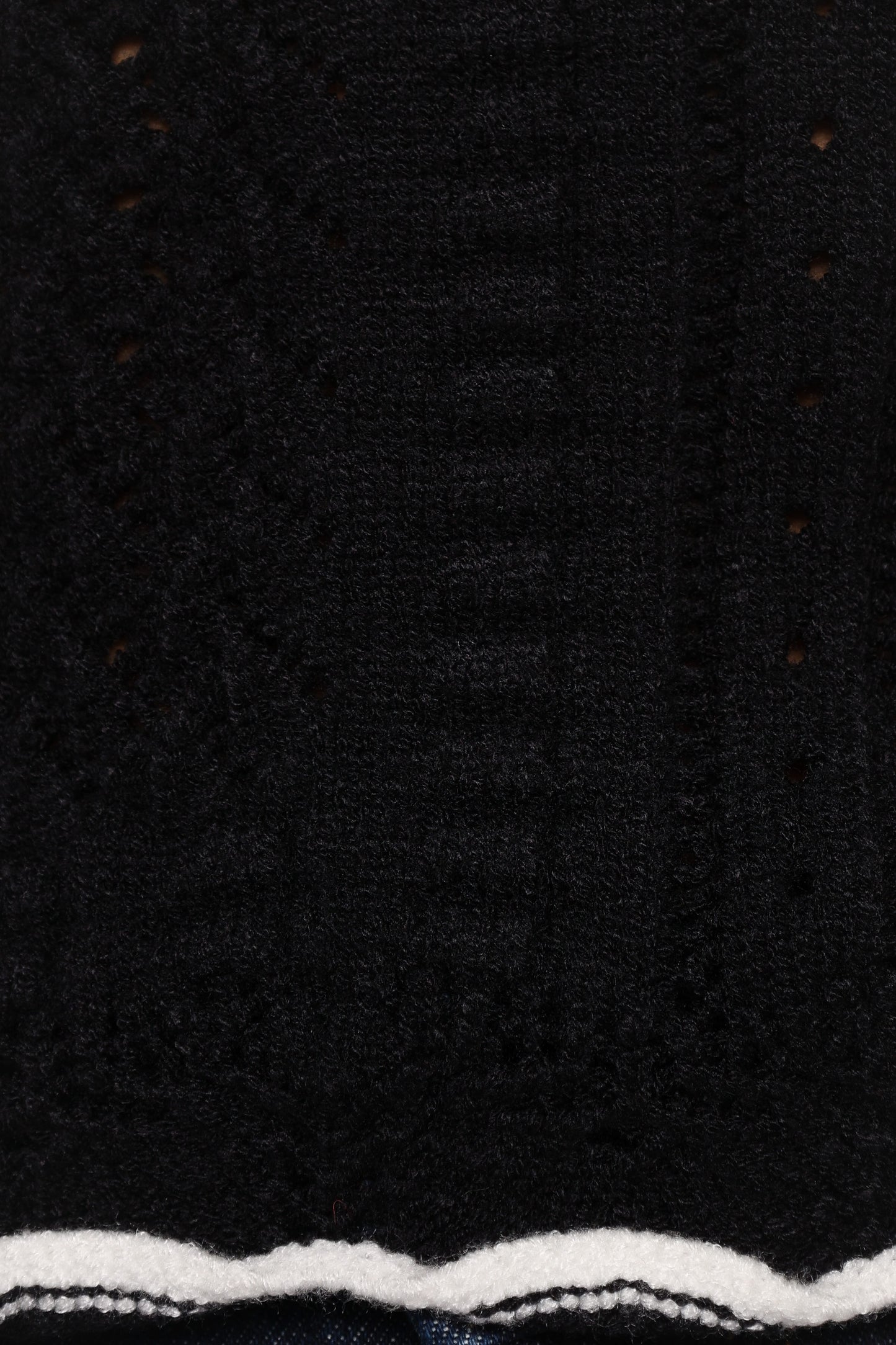 Women's Black Round Neck Ruffle Sleeve Knit Top