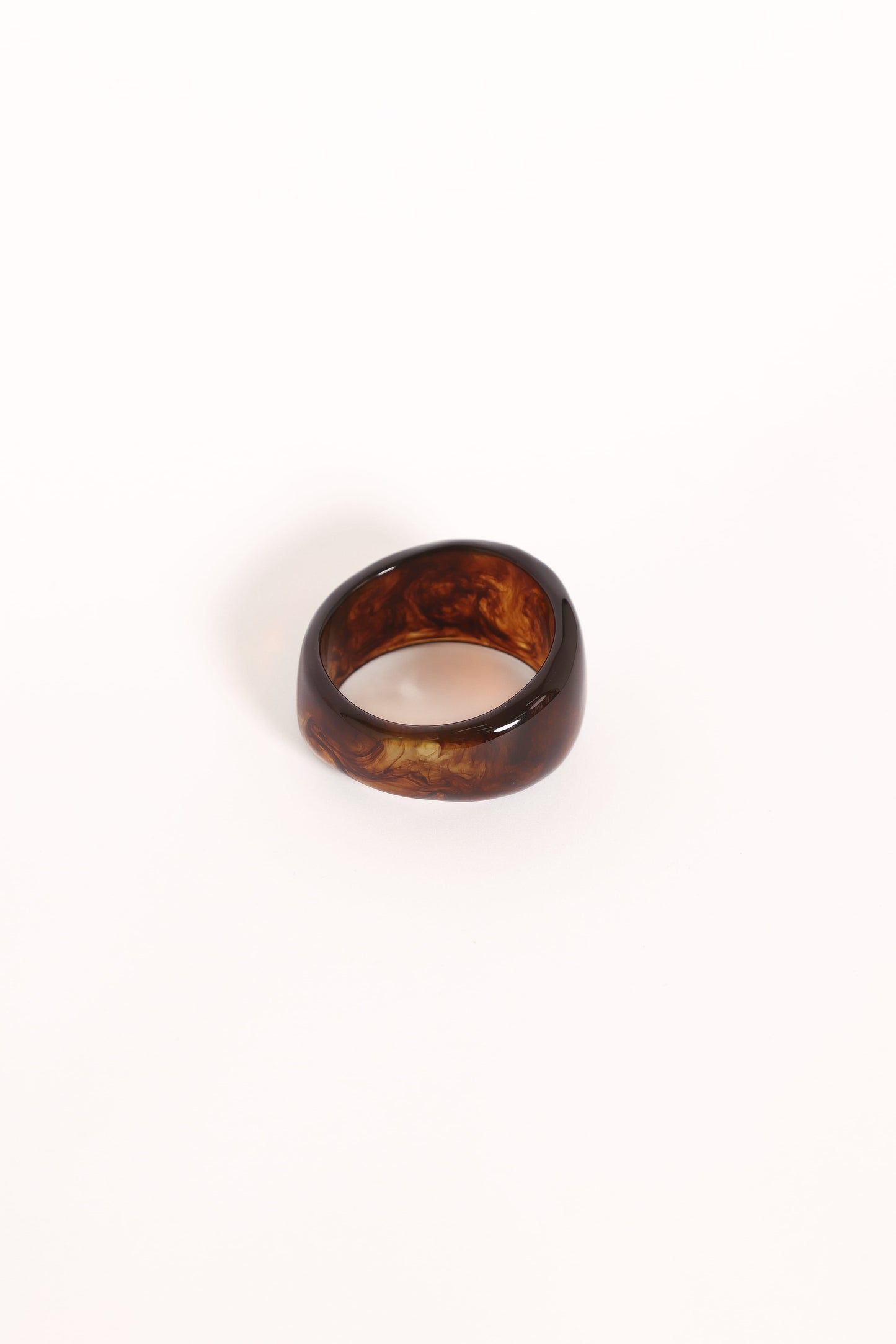 Amber Tortoiseshell Wide Bangle - Acrylic Resin Retro Bracelet