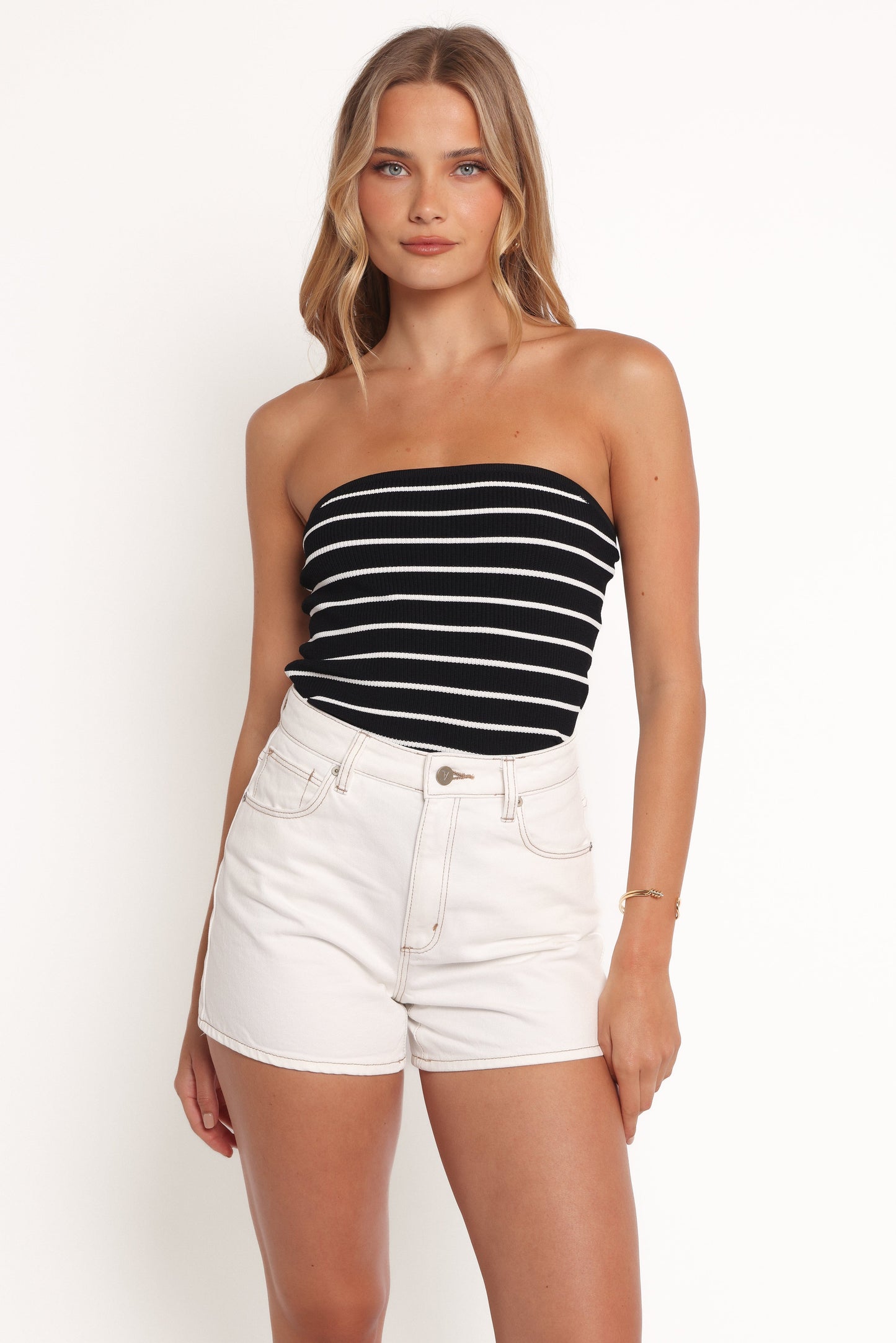 Women's White High Waist Denim Shorts - Solid Casual Hot Pants - Summer Essential