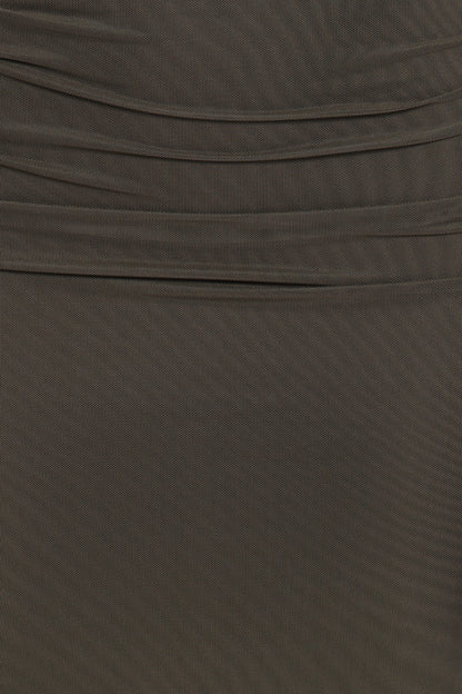 Women's Olive Green Slim Fit Midi Dress