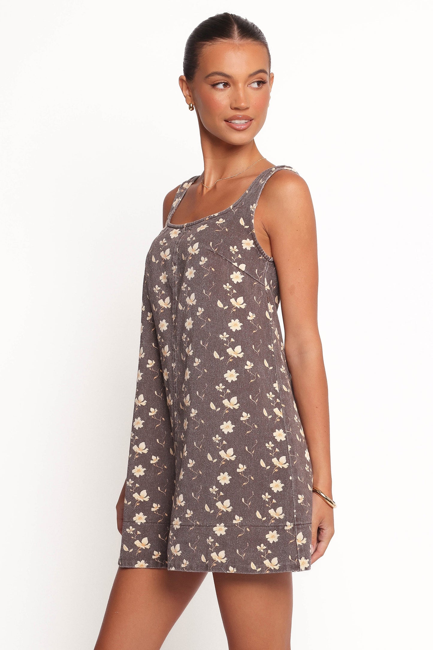 Women's Summer Floral Wide Strap A-Line Romper